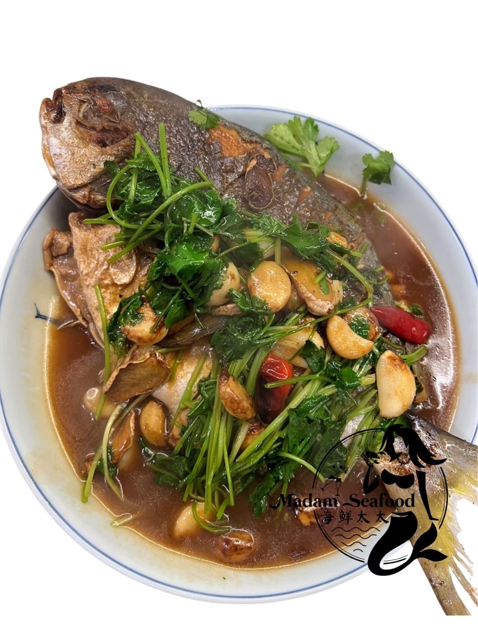 Golden Pomfret โ Whole (Frozen)